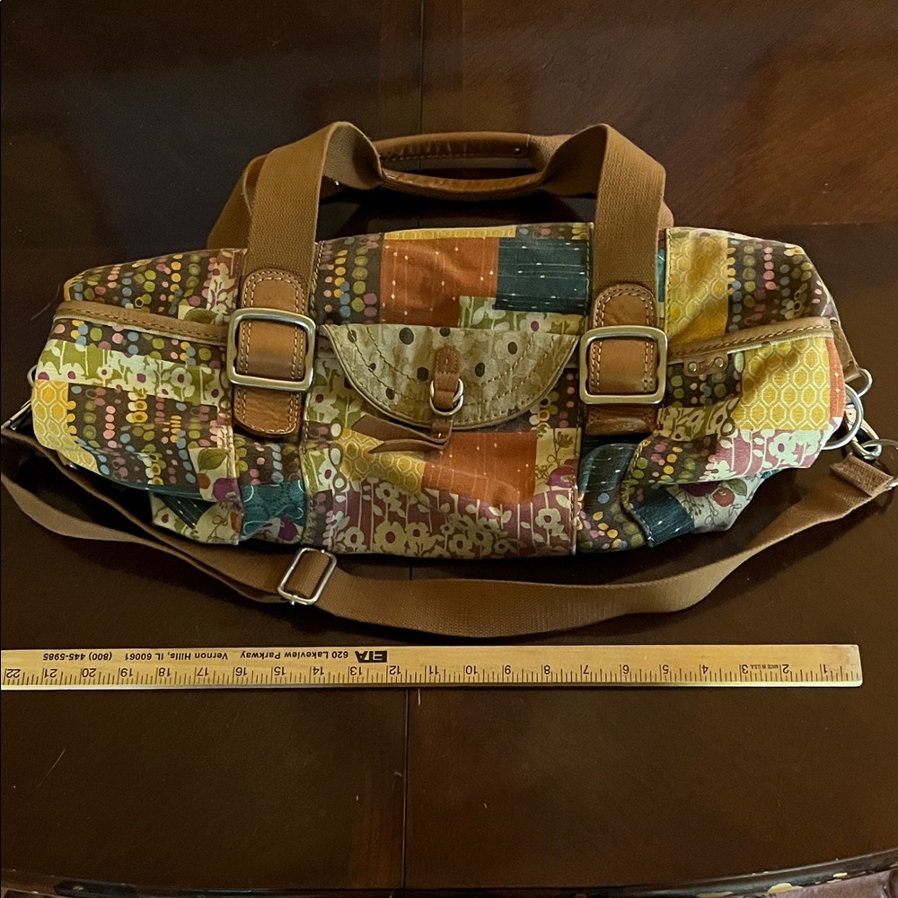 Patchwork Fossil Vintage Tote Bag - Multicolor - Picture 8 of 11